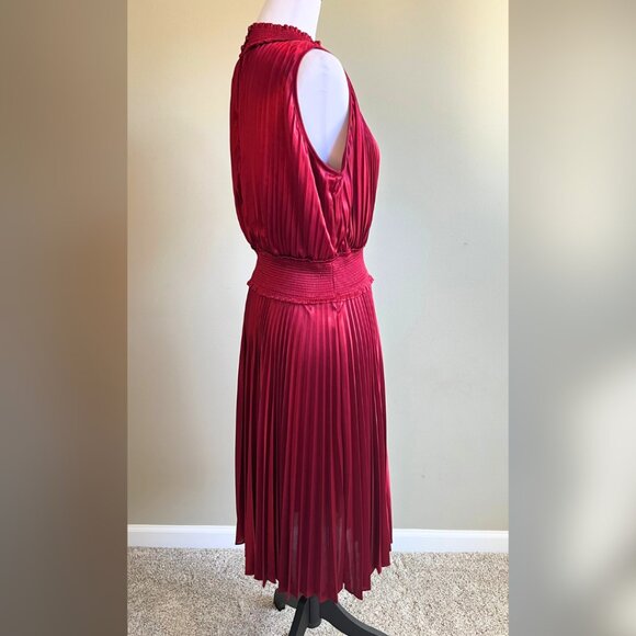 SaksFifthAvenue Nanette Lepore Midi Dress Pleated Blouson Dress - Picture 7 of 11